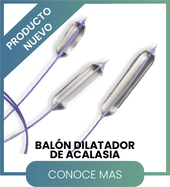 Balón dilatador acalasia con dos marcas radiopacas, expansión máxima controlada y diseño de alta presión