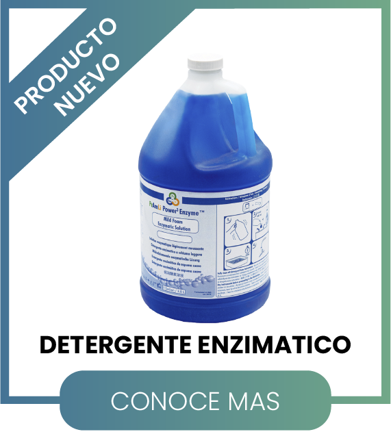 Detergente enzimático para limpieza eficiente de proteínas, sangre, tejido graso en instrumental médico