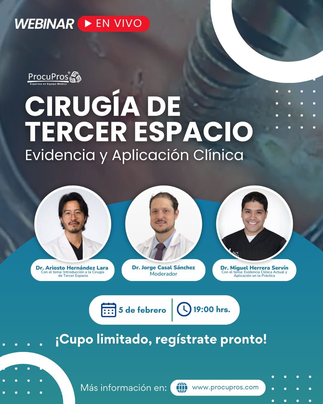 Webinar con expertos de cirugía de tercer espacio
